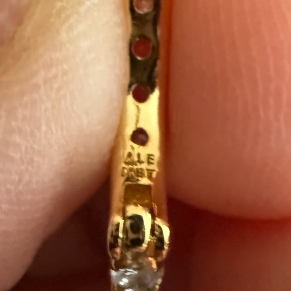 Pandora Gold Hoop Earrings with Clear Stones - Picture 7 of 8